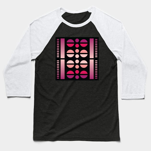 “Dimensional Planets” - V.5 Red - (Geometric Art) (Dimensions) - Doc Labs Baseball T-Shirt by Doc Labs